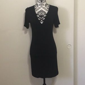 LBD stretchy dress with lace up detail. Fully lined.